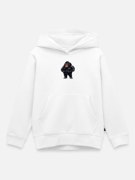 Gorilla Coach - Kinder Premium Organic Hoodie - Weiß