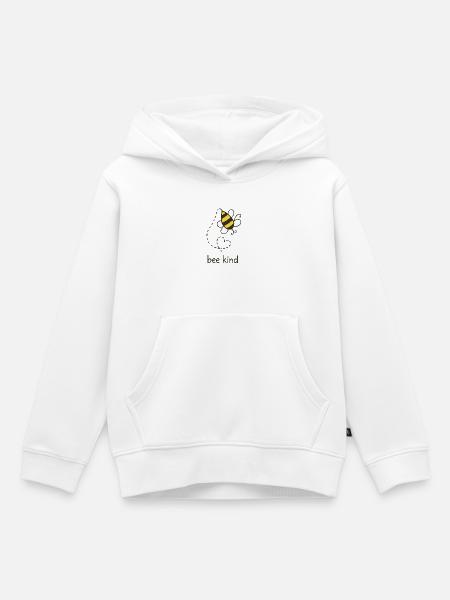 Be Kind Biene Illustration - Kinder Premium Organic Hoodie - Weiß