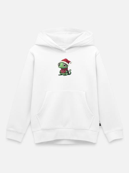 Chameleon Weihnachten - Kinder Premium Organic Hoodie - Weiß