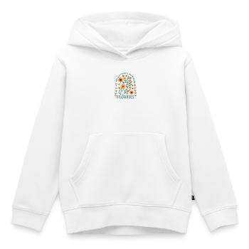 🌸 Lass die Wildnis mit Blumen blühen, Jesaja. - Kinder Premium Organic Hoodie - Weiß - Vorne - AI Model Kid Female (0cm)