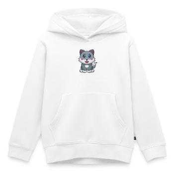 Katze Karikatur - Kinder Premium Organic Hoodie - Weiß - Vorne - AI Model Kid Female (0cm)