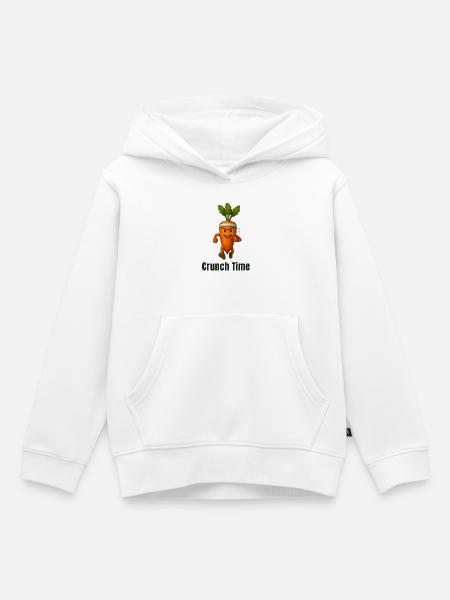Crunch Time Karotte Held karikatur  - Kinder Premium Organic Hoodie - Weiß