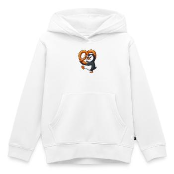 Grim Penguin avec bretzel Bavarian Funny Car - Sweat Premium à capuche enfant bio - blanc - Devant - AI Model Kid Female (0cm)