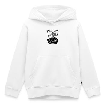 Desserrage des freins conducteur de train - Sweat Premium à capuche enfant bio - blanc - Devant - AI Model Kid Female (0cm)