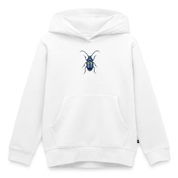 Aquarelle d'un Scarabée Bleu Métallique - Sweat Premium à capuche enfant bio - blanc - Devant - AI Model Kid Female (0cm)