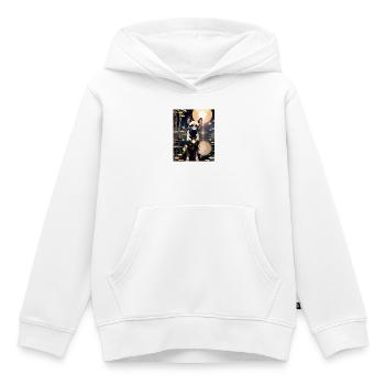 Gold Armor Dog auf dem Mondpier – GBC Galaxy Guard - Kinder Premium Organic Hoodie - Weiß - Vorne - AI Model Kid Female (0cm)
