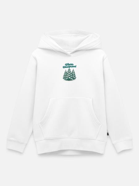 Winter Wonderland Kiefern - Kinder Premium Organic Hoodie - Weiß