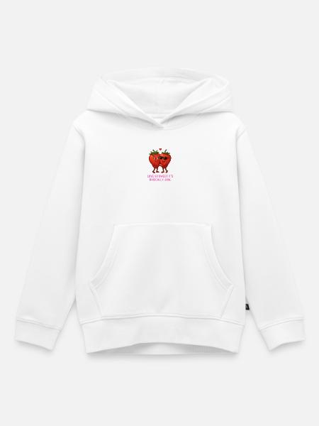 Kuschelige Erdbeeren Liebe Jam Marmelade - Kinder Premium Organic Hoodie - Weiß