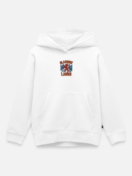 Glasgow Lions Emblem-Abzeichen - Kinder Premium Organic Hoodie - Weiß