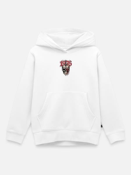 Schädel mit Dolch 1976 - Kinder Premium Organic Hoodie - Weiß