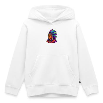 Chef des bandes dessinées indiennes - Sweat Premium à capuche enfant bio - blanc - Devant - AI Model Kid Female (0cm)