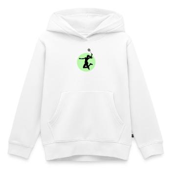 Badminton Spielerin Silhouette – Smash Power - Kinder Premium Organic Hoodie - Weiß - Vorne - AI Model Kid Female (0cm)