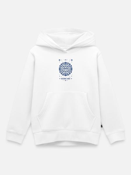 Krasne MDZ Folk Art Blau - Kinder Premium Organic Hoodie - Weiß