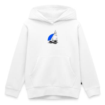 Régate de dériveurs à voile pour jeunes RS Feva XL - Sweat Premium à capuche enfant bio - blanc - Devant - AI Model Kid Female (0cm)
