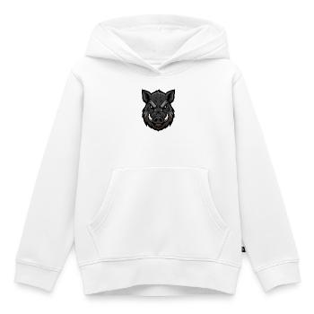 Wildschwein Kopf Maskottchen Aggressiv - Kinder Premium Organic Hoodie - Weiß - Vorne - AI Model Kid Female (0cm)