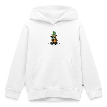 Caricature du détective ananas - Sweat Premium à capuche enfant bio - blanc - Devant - AI Model Kid Female (0cm)