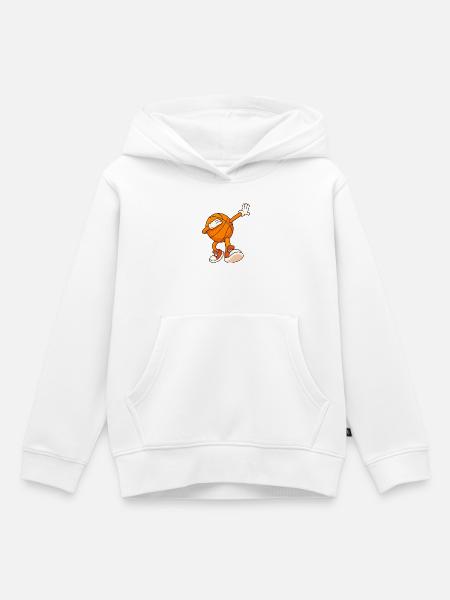 Basketball-Maskottchen Dunks - Kinder Premium Organic Hoodie - Weiß