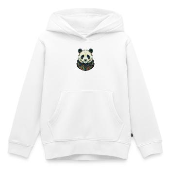 Portrait de Flora Panda avec des fleurs - Sweat Premium à capuche enfant bio - blanc - Devant - AI Model Kid Female (0cm)
