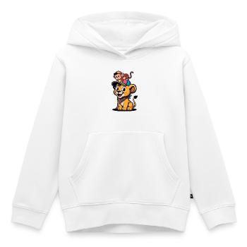 Cute Lion and Monkey – Best Friends - Kids Premium Organic Hoodie - white - Front - AI Model Kid Female (0cm)