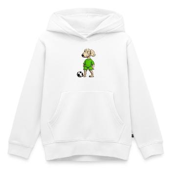 Pudel Fussball Hund - Kinder Premium Organic Hoodie - Weiß - Vorne - AI Model Kid Female (0cm)