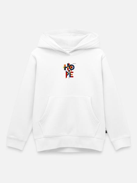 Hope Geometrische Schrift - Kinder Premium Organic Hoodie - Weiß