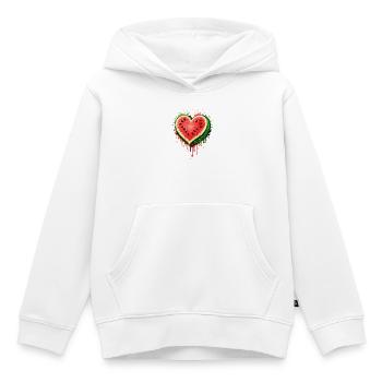 Illustration juteuse de pastèque en forme de cœur - Sweat Premium à capuche enfant bio - blanc - Devant - AI Model Kid Female (0cm)