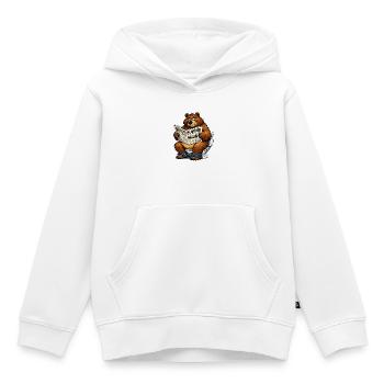 T-shirt Ours  nature retour à la nature - Sweat Premium à capuche enfant bio - blanc - Devant - AI Model Kid Female (0cm)