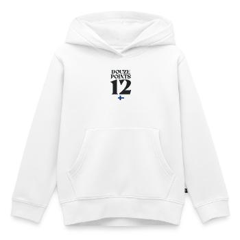 Douze Points 12 Drapeau Finlande Eurovision - Sweat Premium à capuche enfant bio - blanc - Devant - AI Model Kid Female (0cm)