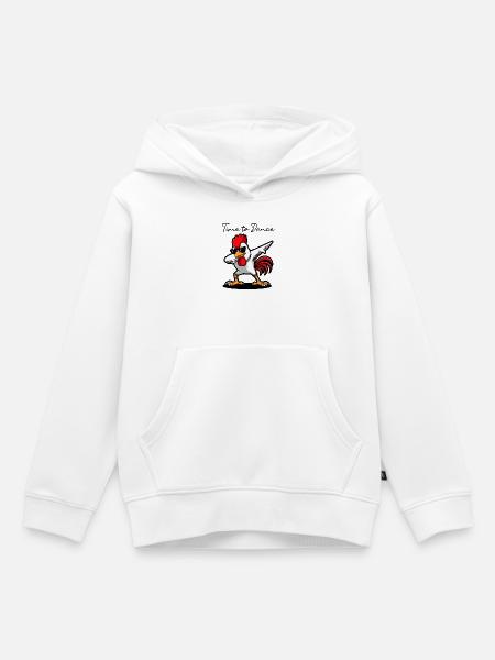 Städtischer Hahn mit dunkler Brille - Kinder Premium Organic Hoodie - Weiß