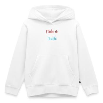 Papa jumeau Père jumeau - Sweat Premium à capuche enfant bio - blanc - Devant - AI Model Kid Female (0cm)