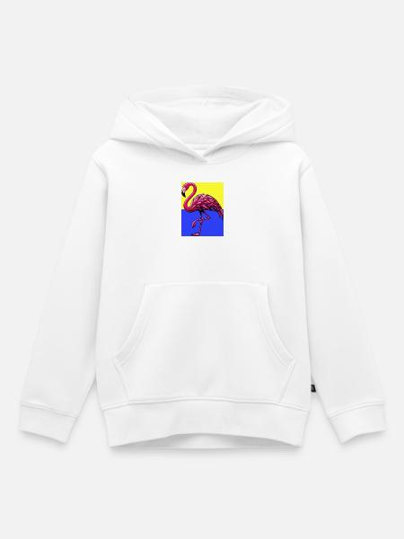 Flamingo - Kinder Premium Organic Hoodie - Weiß