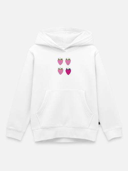 Doppel-Himbeer Pop-Art - Kinder Premium Organic Hoodie - Weiß