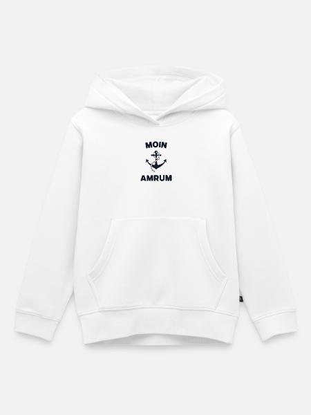 Moin Amrum – Maritimes Anker-Design - Kinder Premium Organic Hoodie - Weiß