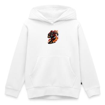 Flammender Footballläufer - Kinder Premium Organic Hoodie - Weiß - Vorne - AI Model Kid Female (0cm)
