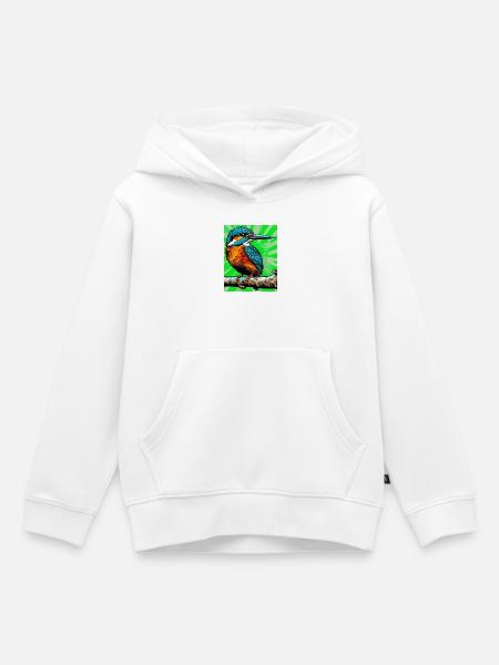 Eisvogel - Kinder Premium Organic Hoodie - Weiß