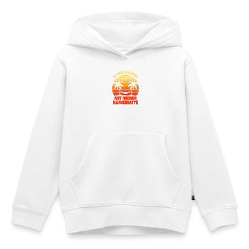 In einer Beziehung mit meiner Hängematte - Kinder Premium Organic Hoodie - Weiß - Vorne - AI Model Kid Female (0cm)