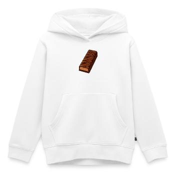 Barre chocolatée avec glaçage en zigzag - Sweat Premium à capuche enfant bio - blanc - Devant - AI Model Kid Female (0cm)