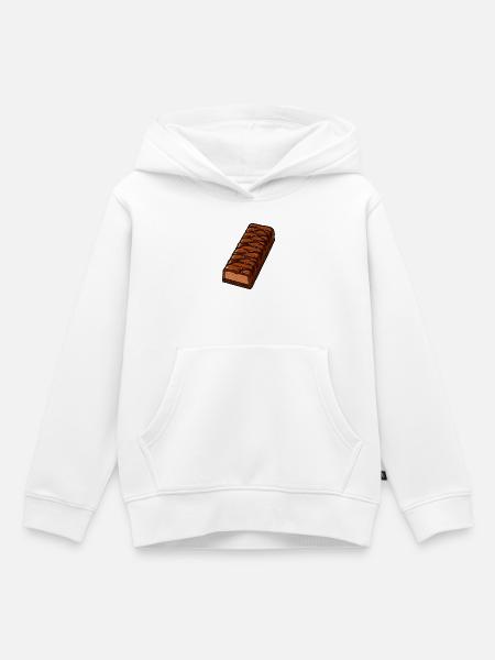 Schoko Riegel mit Zickzack-Glasur - Kinder Premium Organic Hoodie - Weiß