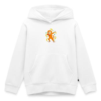 Tamarin Singe Singe Singe Face de Singe - Sweat Premium à capuche enfant bio - blanc - Devant - AI Model Kid Female (0cm)