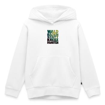 Waldbaden statt Kreuzfahrten - Kinder Premium Organic Hoodie - Weiß - Vorne - AI Model Kid Female (0cm)