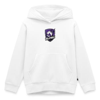 Logo de volley-ball Purple Shield - Sweat Premium à capuche enfant bio - blanc - Devant - AI Model Kid Female (0cm)