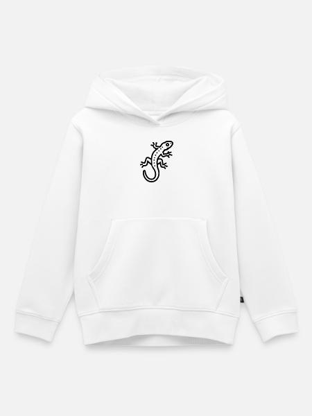 Eidechse - Kinder Premium Organic Hoodie - Weiß