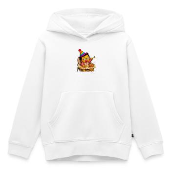 Bébé festin : Spots colorés - Sweat Premium à capuche enfant bio - blanc - Devant - AI Model Kid Female (0cm)