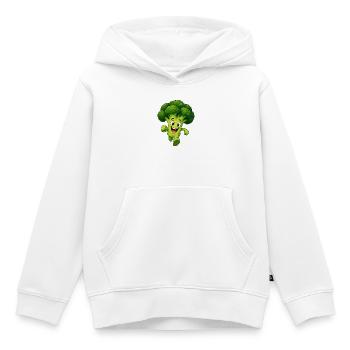 Brocoli - Sweat Premium à capuche enfant bio - blanc - Devant - AI Model Kid Female (0cm)