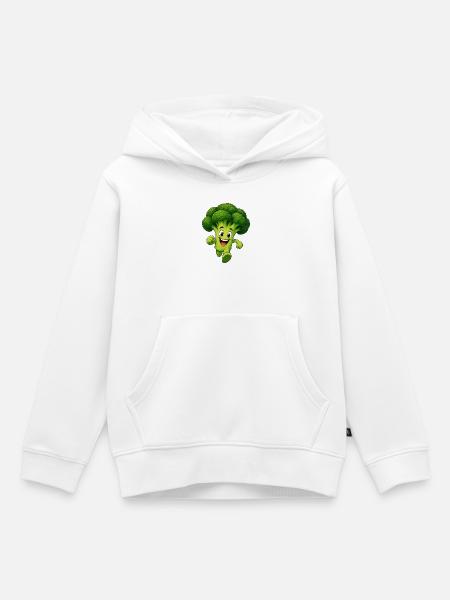Brokkoli - Kinder Premium Organic Hoodie - Weiß