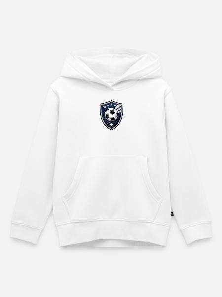 Soccer Shield Crest - Kinder Premium Organic Hoodie - Weiß