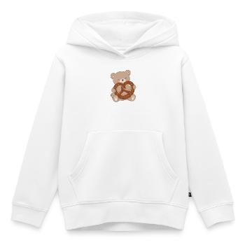 Cute Bear with Pretzel Description - Kids Premium Organic Hoodie - white - Front - AI Model Kid Female (0cm)