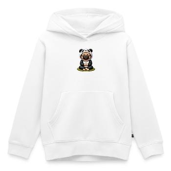 Cute Pug Panda Dog Yoga Relaxation Carnival - Kids Premium Organic Hoodie - white - Front - AI Model Kid Female (0cm)