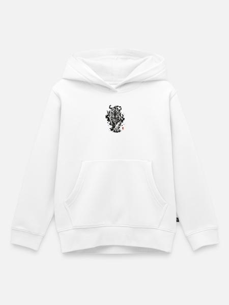 Japan Ink Tiger Tattoo - Kinder Premium Organic Hoodie - Weiß