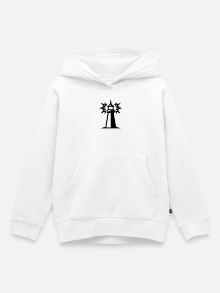 Leuchtturm Symbol - Kinder Premium Organic Hoodie - Weiß
